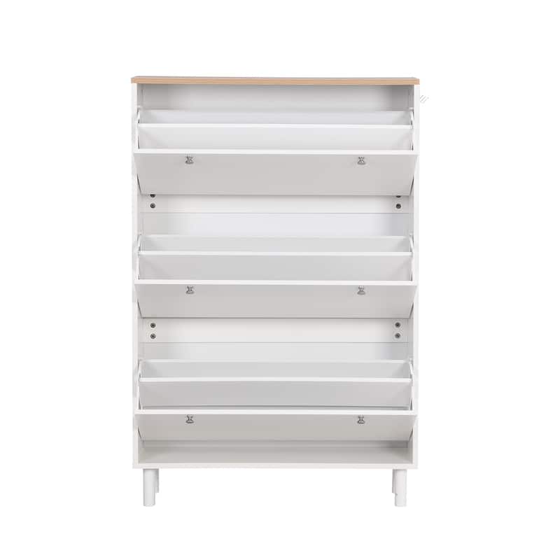 Merax Narrow Design Shoe Cabinet with 3 Flip Drawers, 3 Hooks