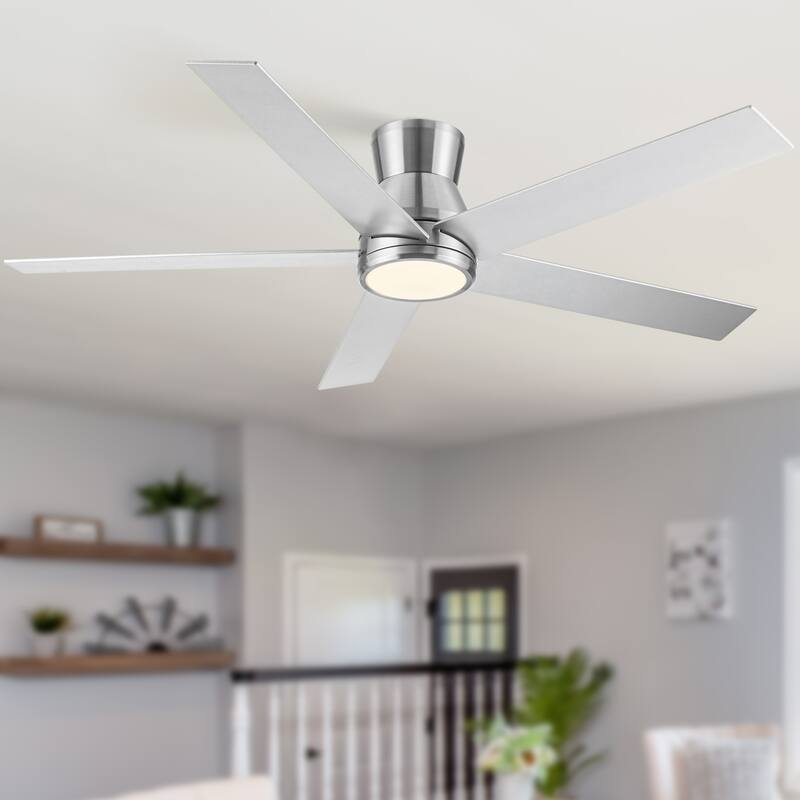 52" Brushed Nickel Lowe Profile Ceiling Fan with Light - Brushed Nickel
