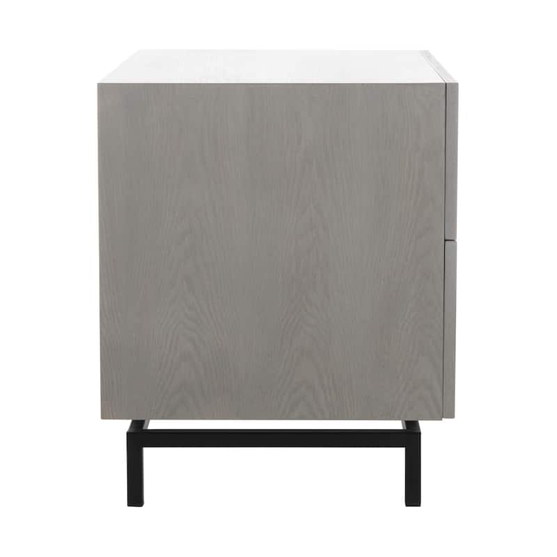 SAFAVIEH Herschel Grey/ Black Storage Cabinet - 27.5" x 17.6" x 21.6"