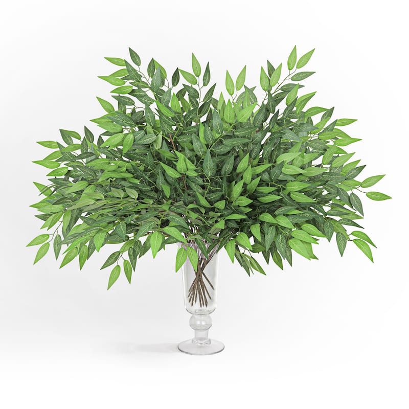 Set of 24 Artificial Italian Ruscus Smilax Leaf Stem Plant Greenery Foliage Spray Branch 27in - 27" L x 20" W x 0.25" DP
