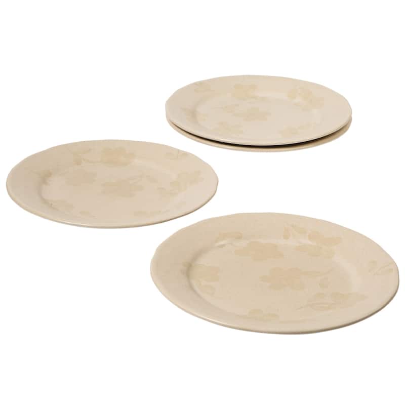 Bloomhouse Hand Painted 8.6 Inch Salad Plates Set of 4 Porto Petals Floral Dessert Plates