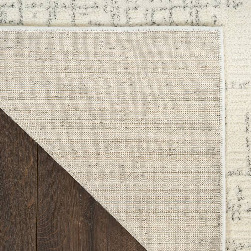 Nourison Ivory Hues Indoor only Cream / Ivory Abstract Area Rug