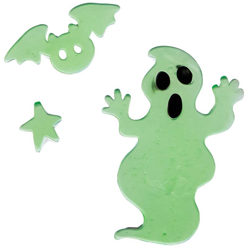 Glow In The Dark Ghosts Halloween Gel Window Clings - 9pc