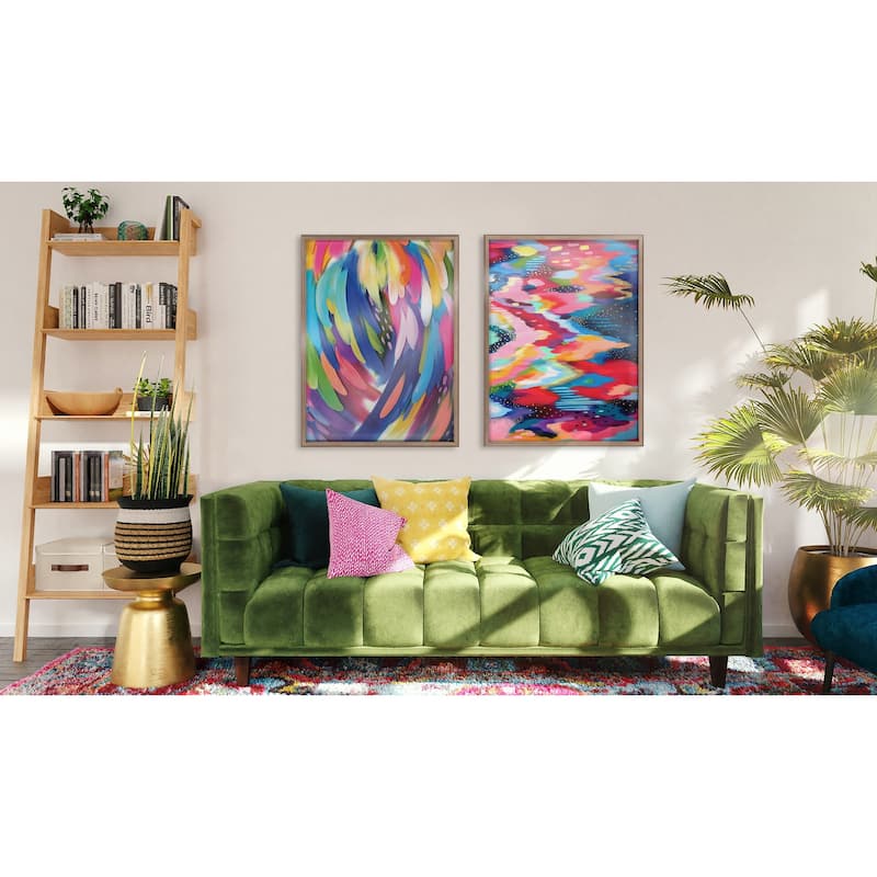 Kate and Laurel Blake Bright Strokes Framed Print by Jessi Raulet