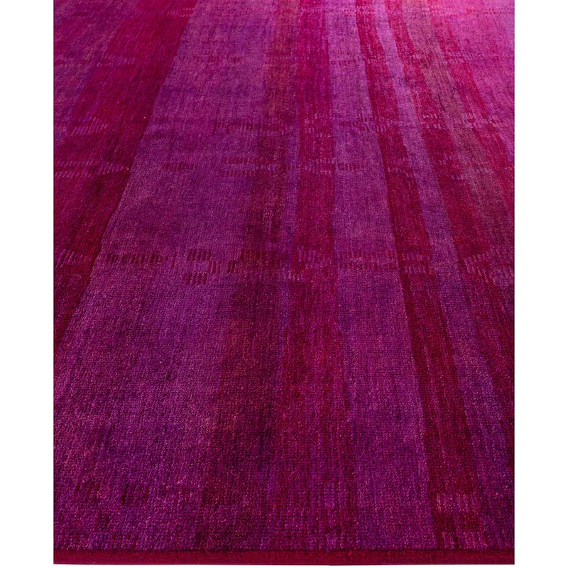 Overdyed One-of-a-Kind Hand-Knotted Area Rug - Purple - 9' 10" x 13' 10"