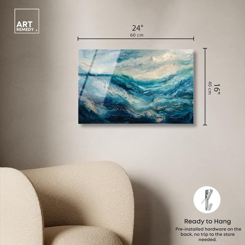 Jeweled Waters Acrylic by Art Remedy, Ready to Hang