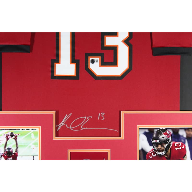 Mike Evans Autographed Tampa Bay Buccaneers Signed Game Football Framed Jersey Beckett COA - 8' x 11'