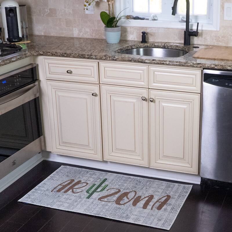 SussexHome Non-Skid Ultra-Thin Area Rugs for Laundry Room, Entryway, Bathroom and Kitchen - Washable Multipurpose Floor Mat