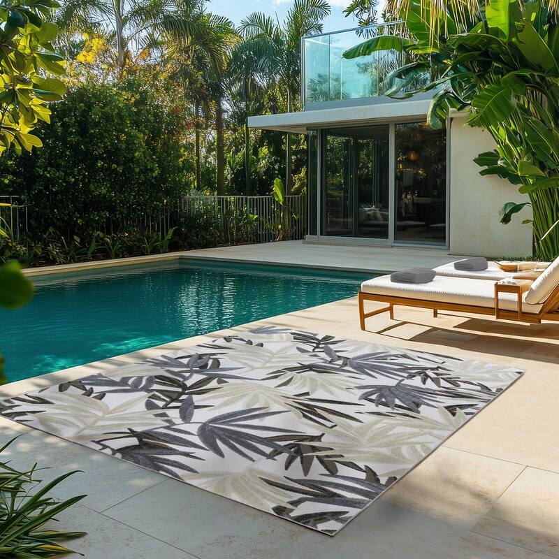 Gertmenian Kalari Modern Bold Multicolored High-Low UV Protected Polypropylene Woven Indoor/ Outdoor Area Rug Collection