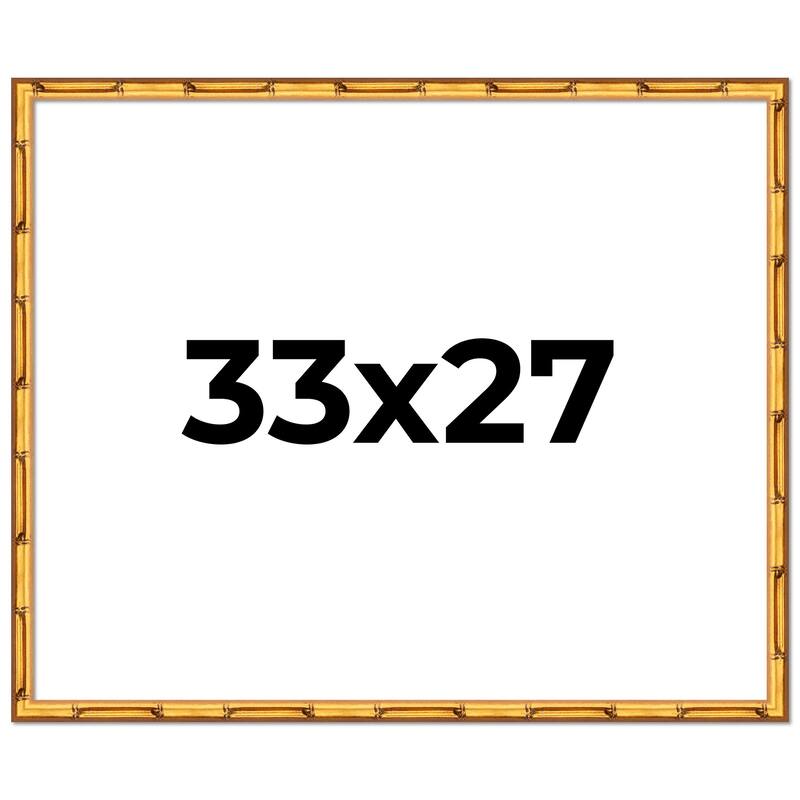 33x27 Frame Gold Bamboo Picture Frame Modern Photo Frame Includes UV Acrylic Shatter Guard Front Acid Free Foam Backing Board