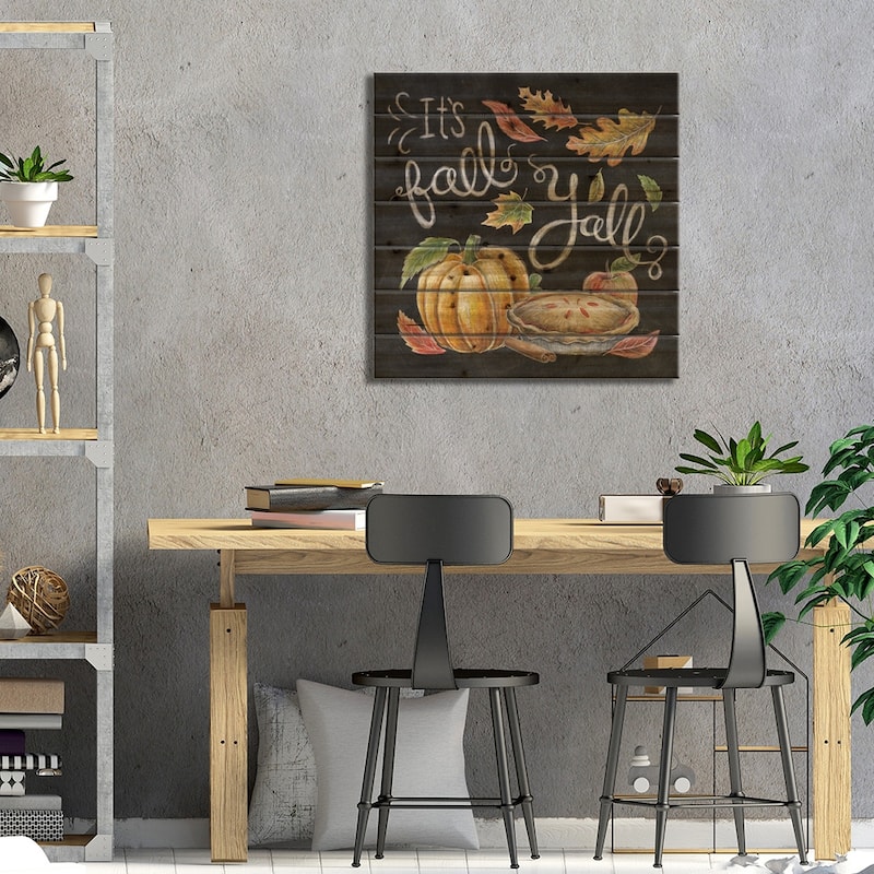 Harvest Chalk III Print On Wood by Mary Urban - Multi-Color