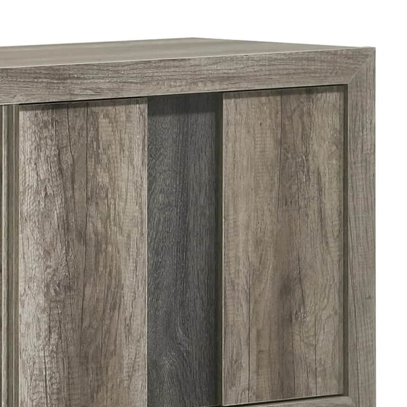 Amey TV Stand Media Cabinet, 2 Sliding Door and 2 Shelves, Gray Wood