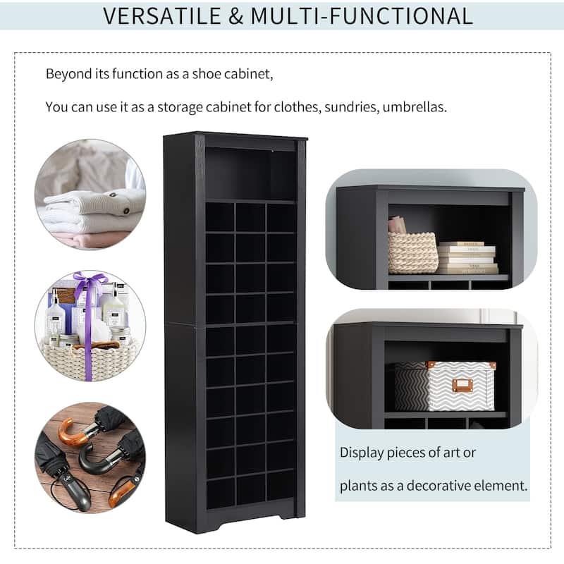 Free Standing 30 Pairs Shoe Cabinet for Hallway
