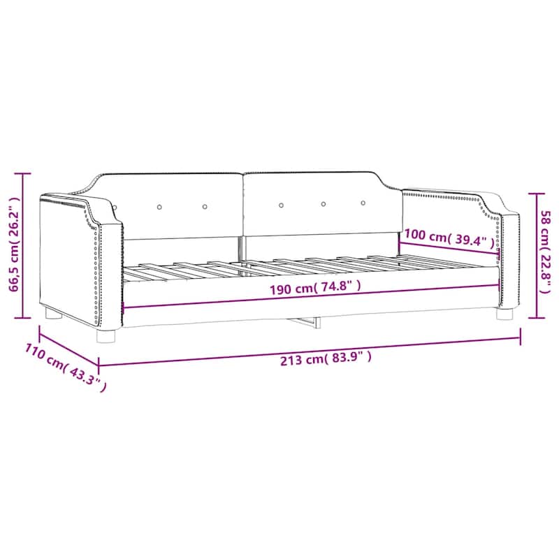 vidaXL Day Bed Upholstered Sleeper Sofa Bed for Bedroom Living Room Fabric