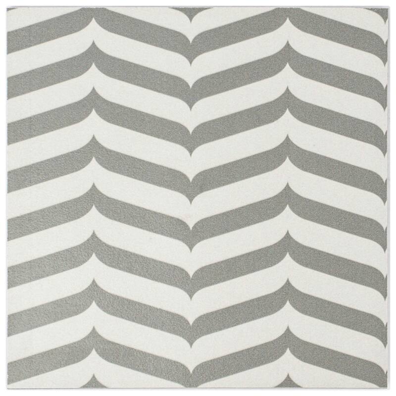 Cruz Bay Studio MKT61121 Felix - 7" x 7" Encaustic Floor and Wall Tile - Greyscale Matte
