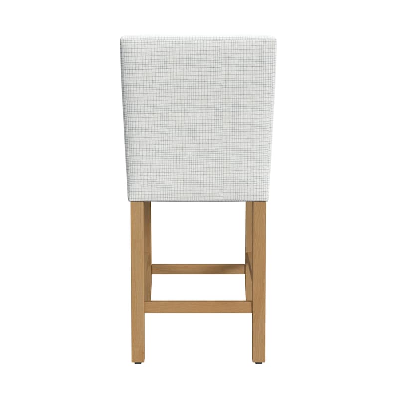 HomePop Classic Upholstered 25" Counter Stool - Cream Mini Grid Pattern