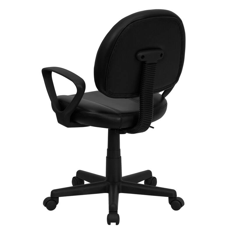 Mid-Back LeatherSoft Swivel Ergonomic Task Office Adjustable Chair w/ Arms