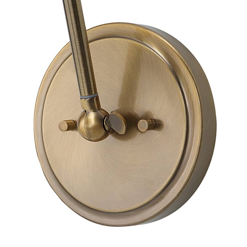 1 Light Brass Finish Adjustable Wall Sconce - 28"