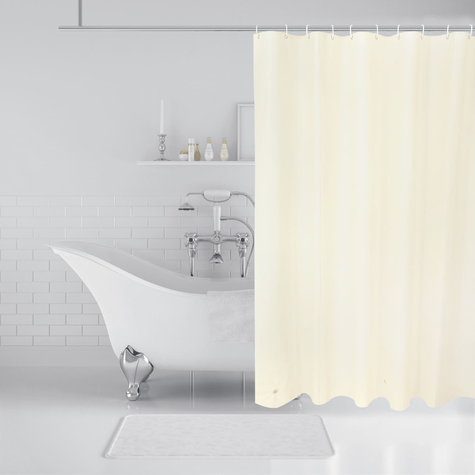 Global Pronex Shower Curtain Liner with Rustproof Metal Grommet,3
