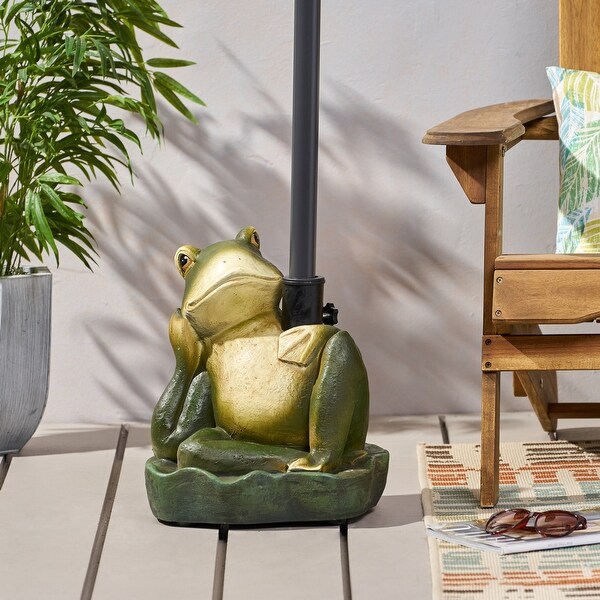 frog with umbrella garden statue