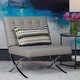 preview thumbnail 2 of 23, Attriom Modern Leather and Chrome Slipper Chair for Living Room - 30.25 x 26 x 34.75"