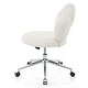 preview thumbnail 71 of 78, Criss Cross Chair with Wheels, Teddy Fabric Home Office Chair, 360°Swivel Height Adjustable Swivel Vanity Chair - N/A