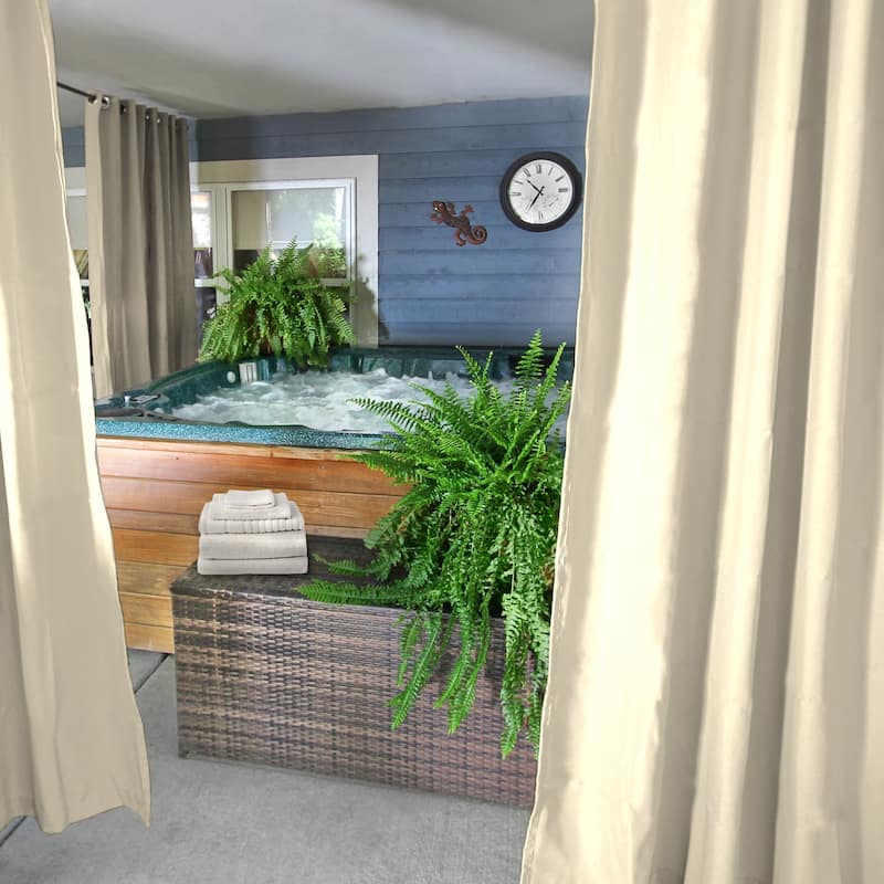 54" x 84" Grommet Semi-Sheer Outdoor Curtain Panel - 54 x 84