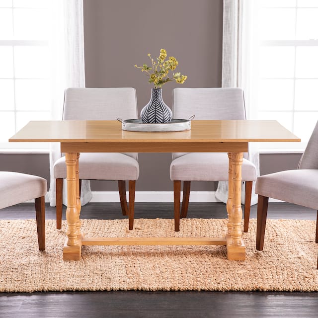 Eddlewood Farmhouse Drop Leaf Trestle Console to Dining Table