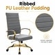 preview thumbnail 64 of 98, Benmar Ribbed Leather Executive High Back Office Chair with Gold Frame, Swivel, Tilt, Lumbar Support