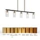 preview thumbnail 10 of 9, Alva Modern 5-Light Black Gold Chandelier Glass Linear Island Lights for Dining Room - 36" L x 3" W x 8" H