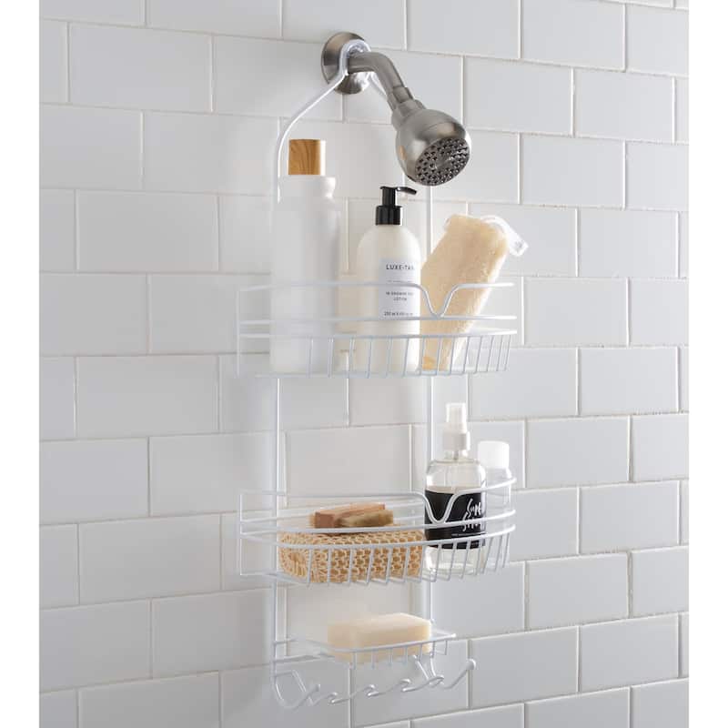 Bath Bliss Round Wire Shower Caddy - 11.02" x 5.31" x 25.98"