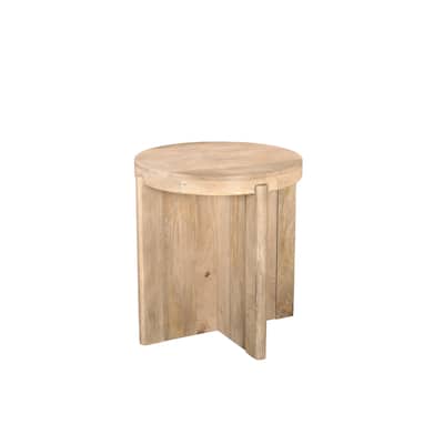 Milton Round Solid Wood End Table
