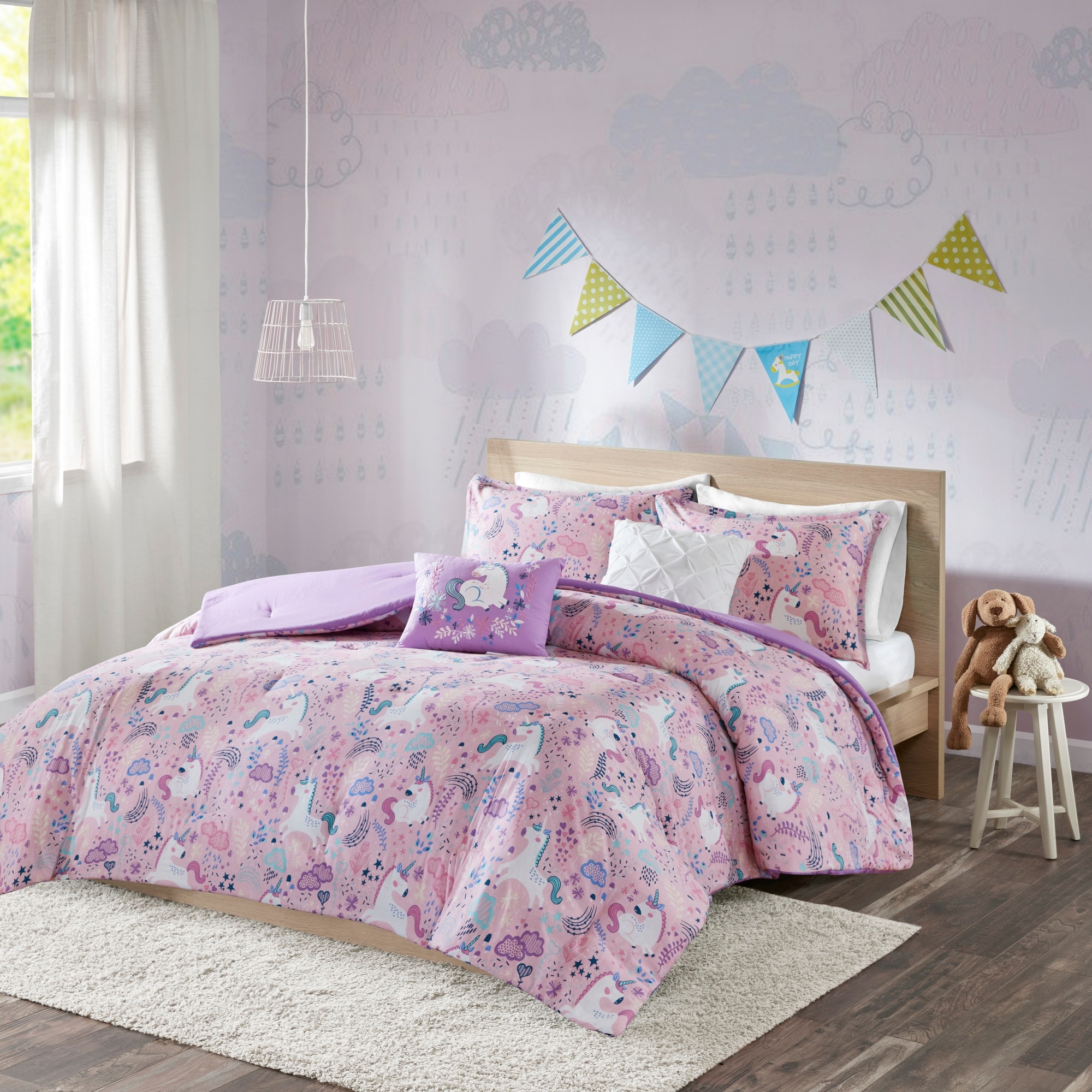 Girls unicorn comforter set store