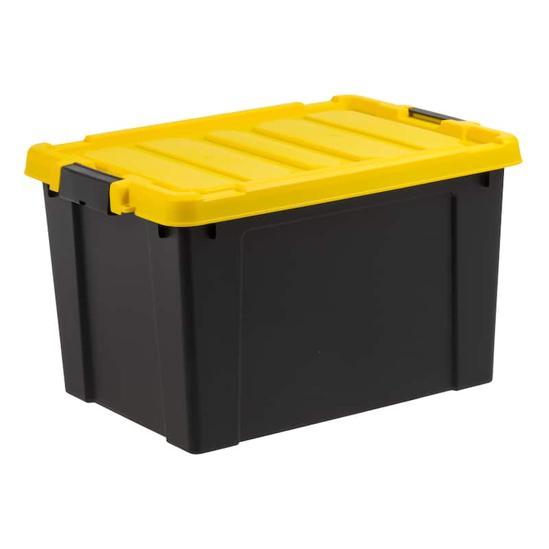IRIS USA® STOR-IT-ALL 78.50 Qt Buckle Lid - Black - Set of 2