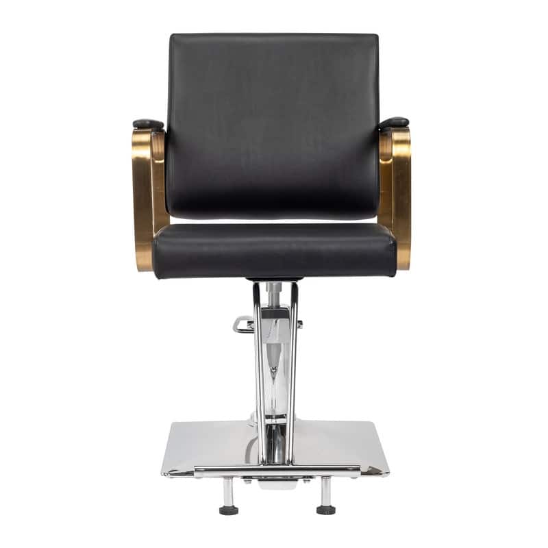 PVC Leather Stainless Steel Armrests Footrests Square Chassis Salon Chair - N/A