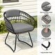 preview thumbnail 18 of 26, 7-PC Outdoor Patio Dining Set Rectangular Aluminum Table with Umbrella Hole with Rattan Chair