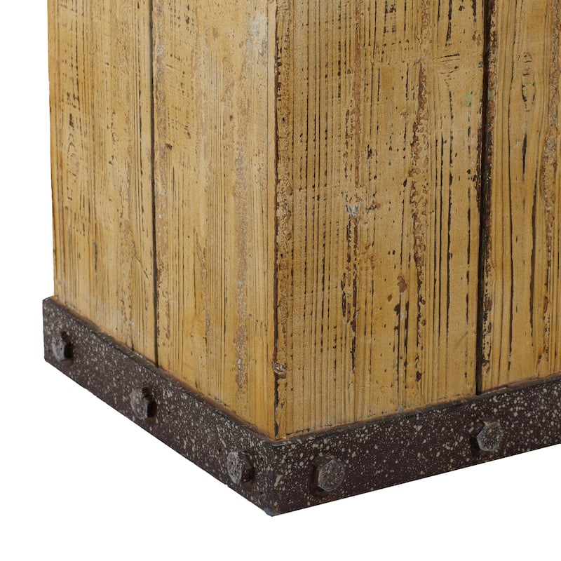 Brown Wood Pedestal Table (Set of 3)