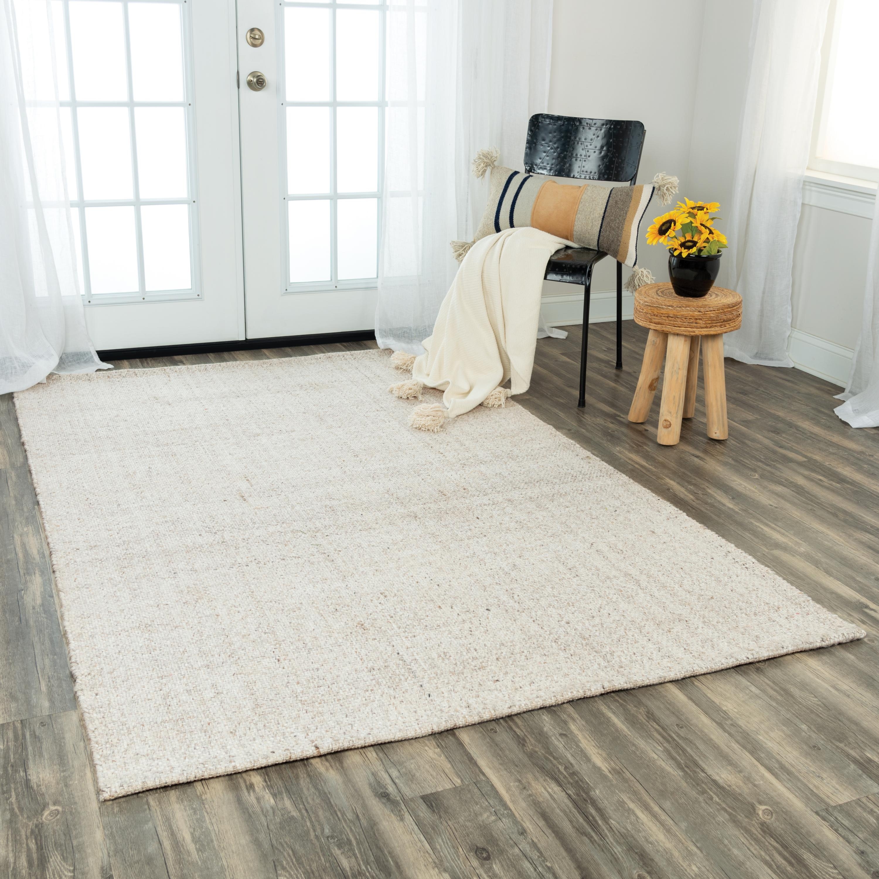 Alora Decor Sun Beige and Ivory Hand-woven Wool Blend Rug