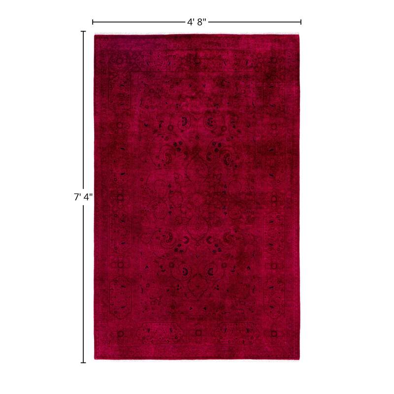 Overdyed One-of-a-Kind Hand-Knotted Area Rug - Pink - 4' 8" x 7' 4"