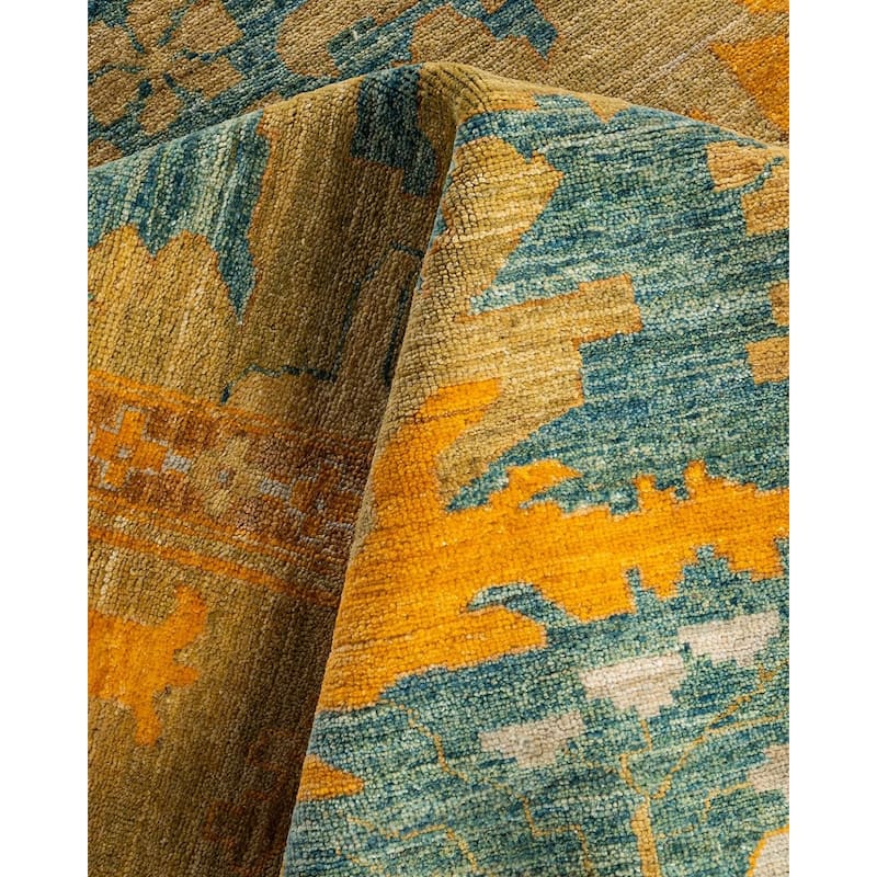 Arts & Crafts One-of-a-Kind Hand-Knotted Area Rug - Blue, 8' 1" x 9' 7" - 8' 1" x 9' 7"
