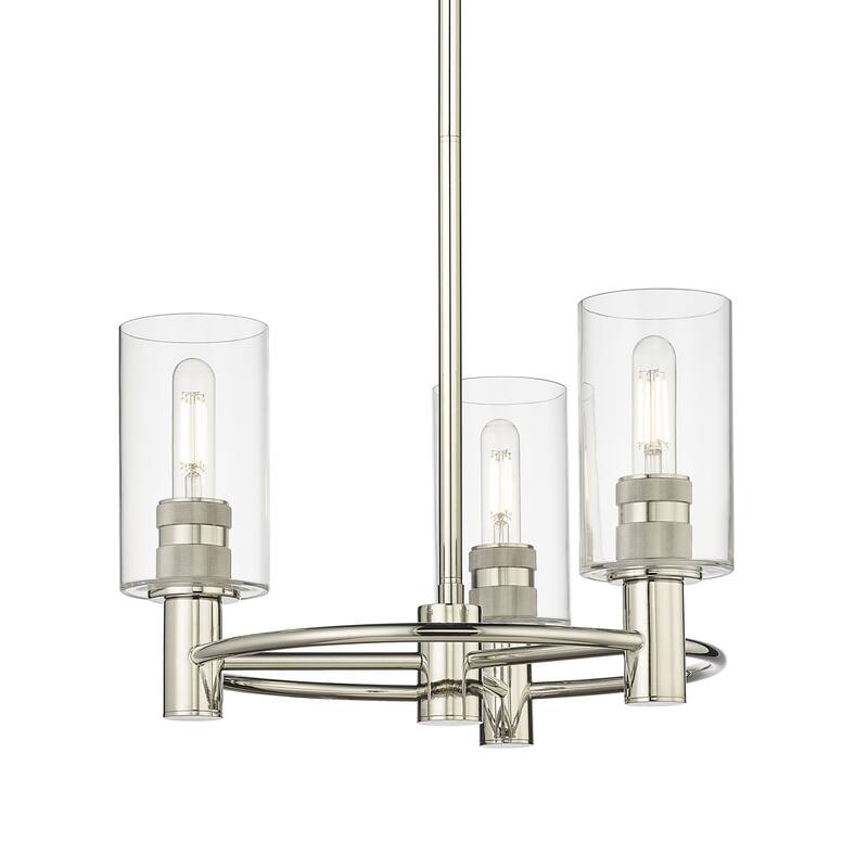 Innovations Lighting 434-3CR-10-18 Crown Point Pendant Crown Point 3 - Polished Nickel / Clear