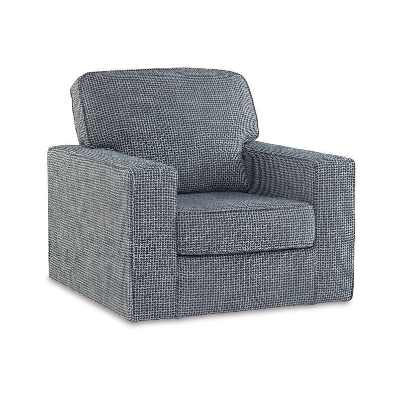 Olivia Swivel Accent Armchair, Dark Gray Crosshatch Pattern Polyester