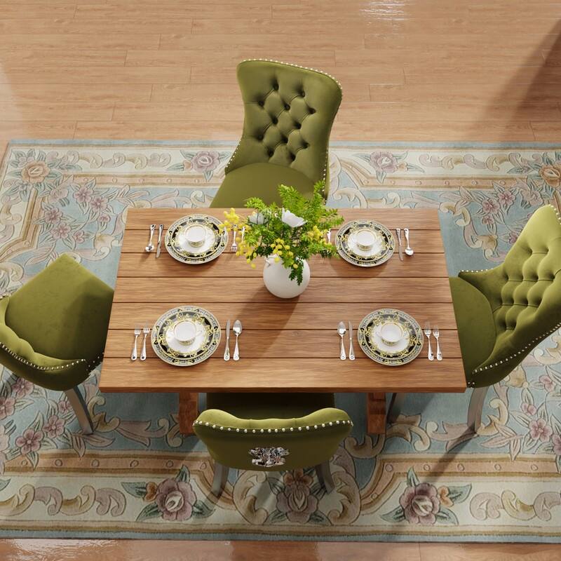 Tufted Naliheads Solid Wood Upholstered Dining Chairs Set of 8