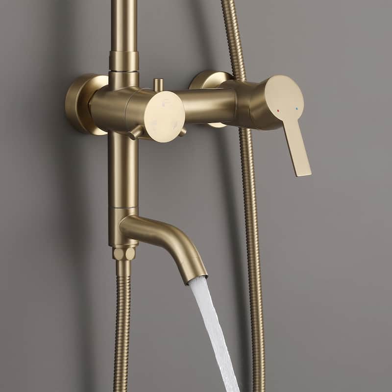 47"H 3-Function 304 Stainless Steel Wall-Mounted Outdoor Shower System