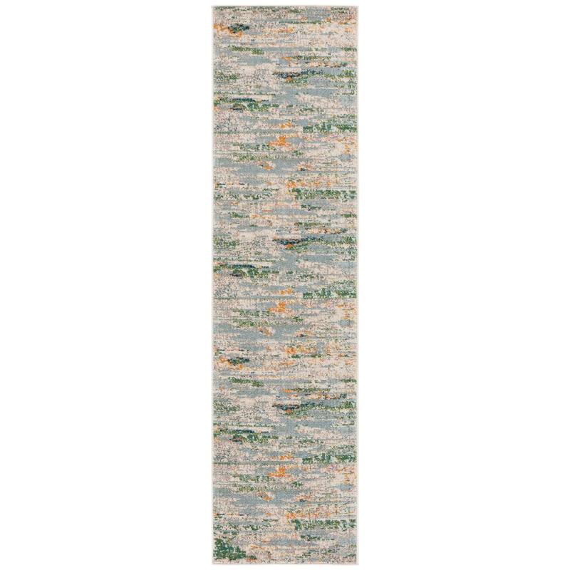 SAFAVIEH Madison Raquel Modern Abstract Rug - 2'2" x 8' Runner - Green/Blue