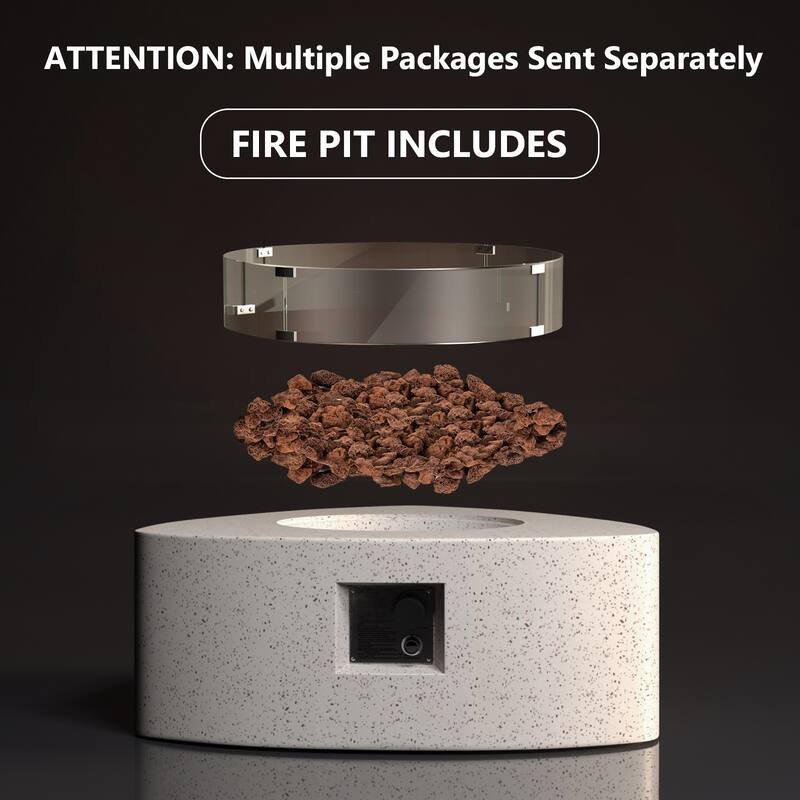 COSIEST Outdoor Triangular Propane Fire Pit Table