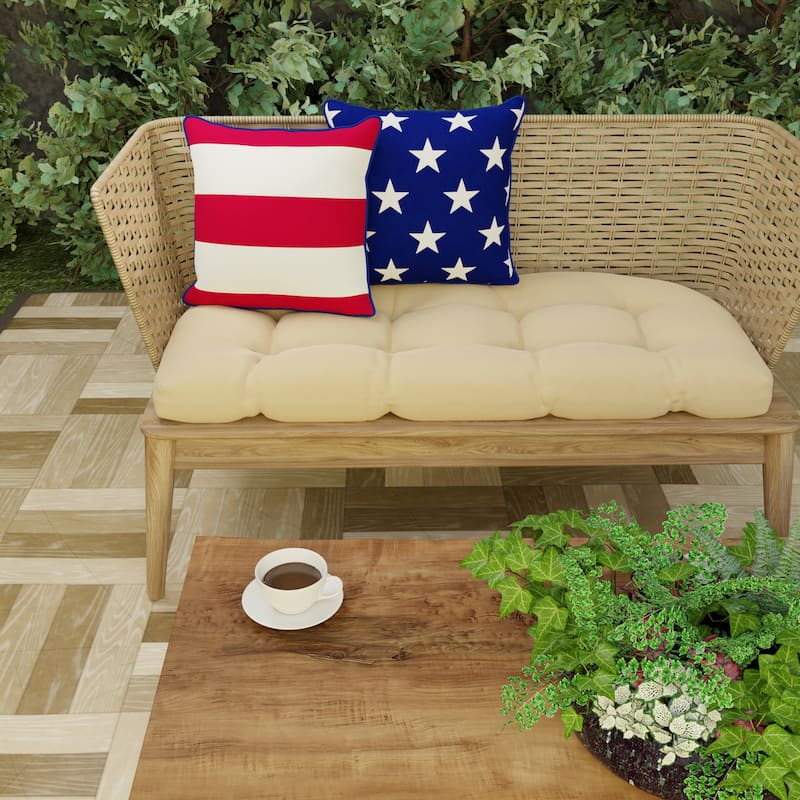 18" x 18" Americana Outdoor Throw Pillow with Welt - Set of 2 - 18'' L x 18'' W x 5'' H
