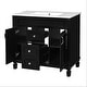 preview thumbnail 84 of 143, 36'' Bathroom Vanity with Top Sink, Freestanding Vanity Set with Mirror Cabinet