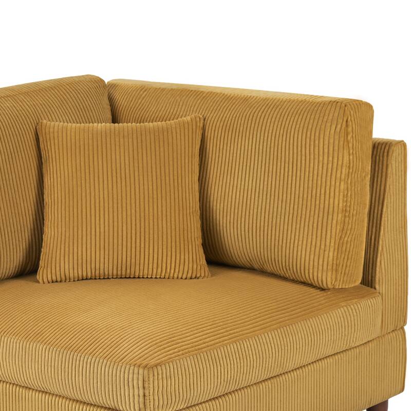 2-Piece Corduroy Loveseat Modular Sectional Sofa