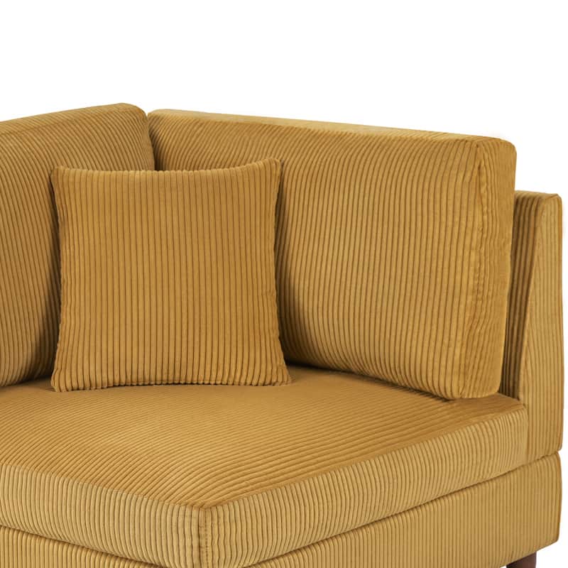 4-Piece Oversized Reversible Upholstered Sectional Modular Sofa
